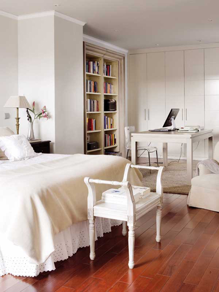 Small Library Bedroom Design