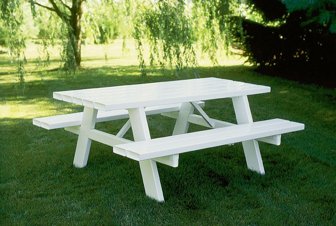 White Picnic Table In Dining Room