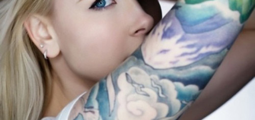 Cloud Tattoo Design on Women Sleeve