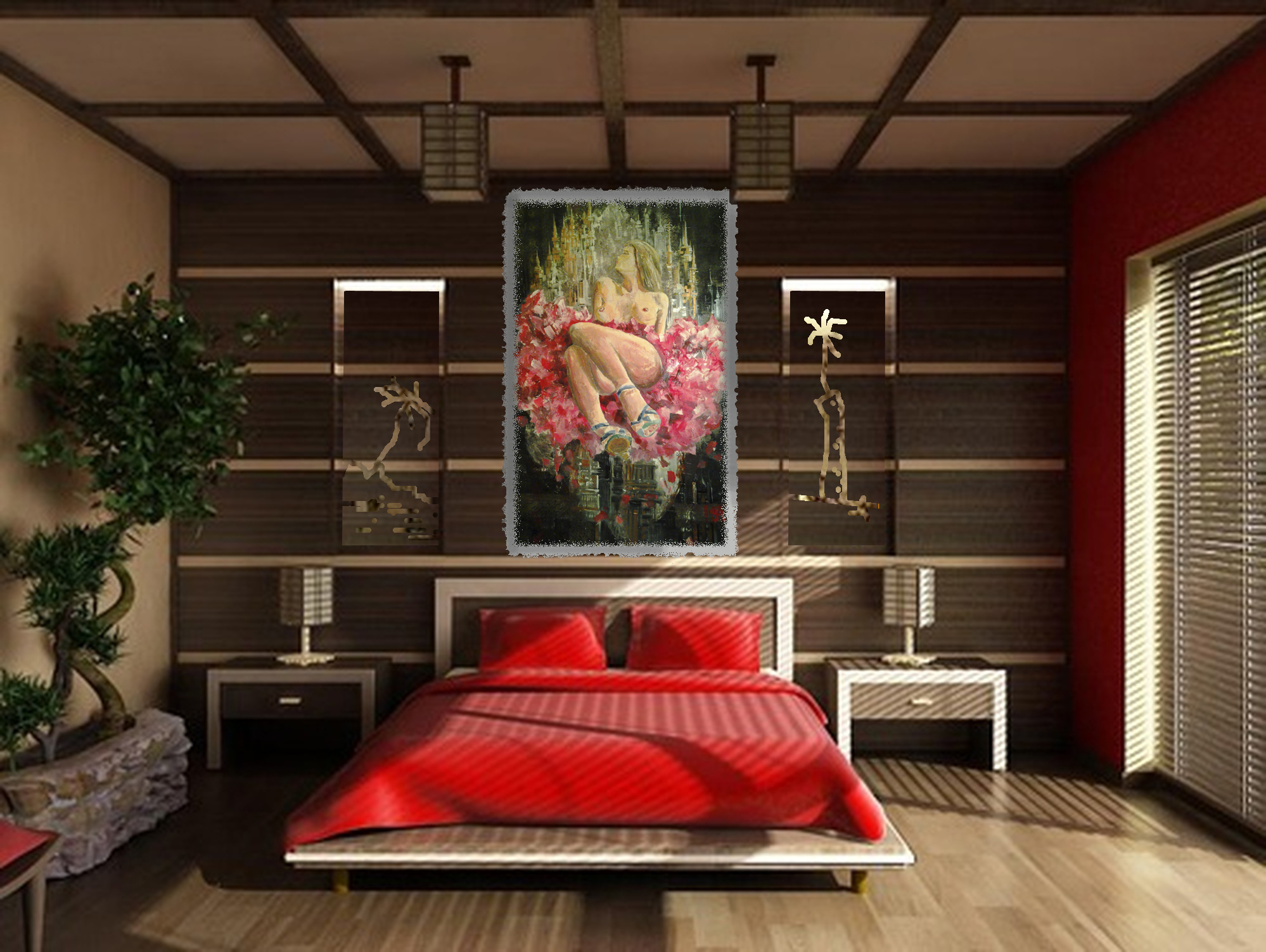 bedroom decorating ideas black and red