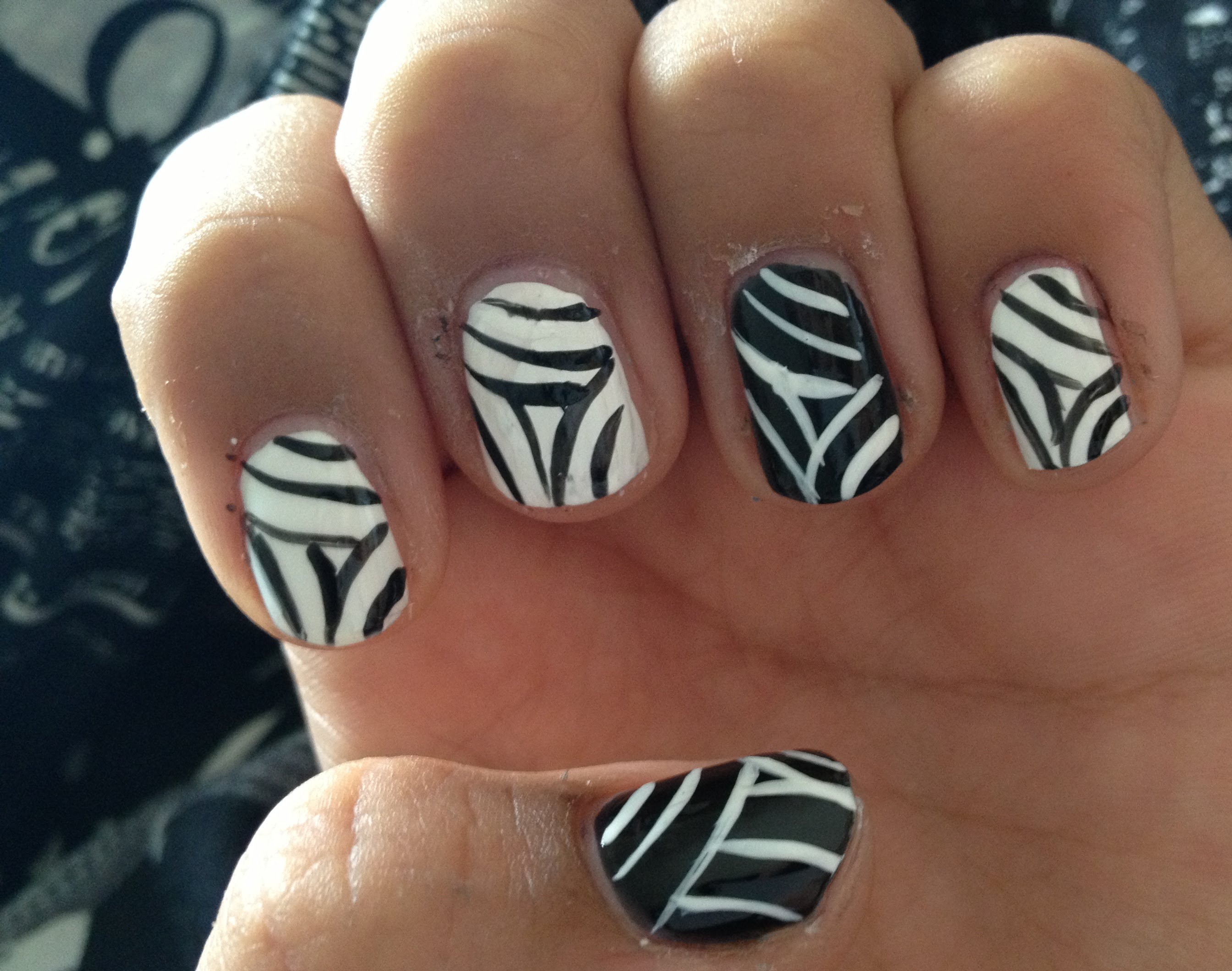 10. Simple White and Gold Striped Nail Design for Short Nails - wide 3