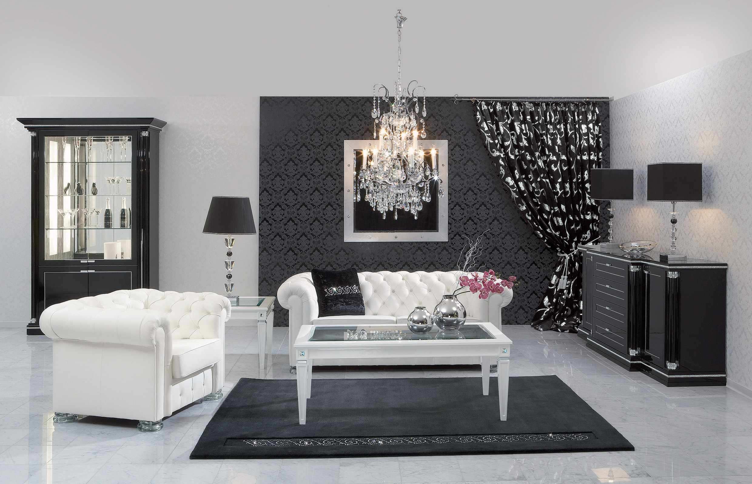Black and White Living Room Design and Ideas - InspirationSeek.com