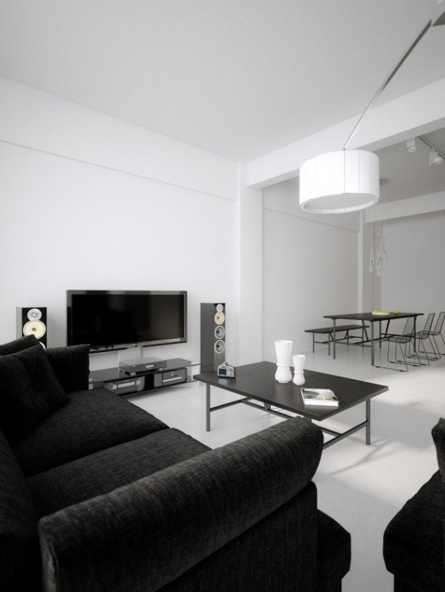 Black and White Living Room Design and Ideas ...