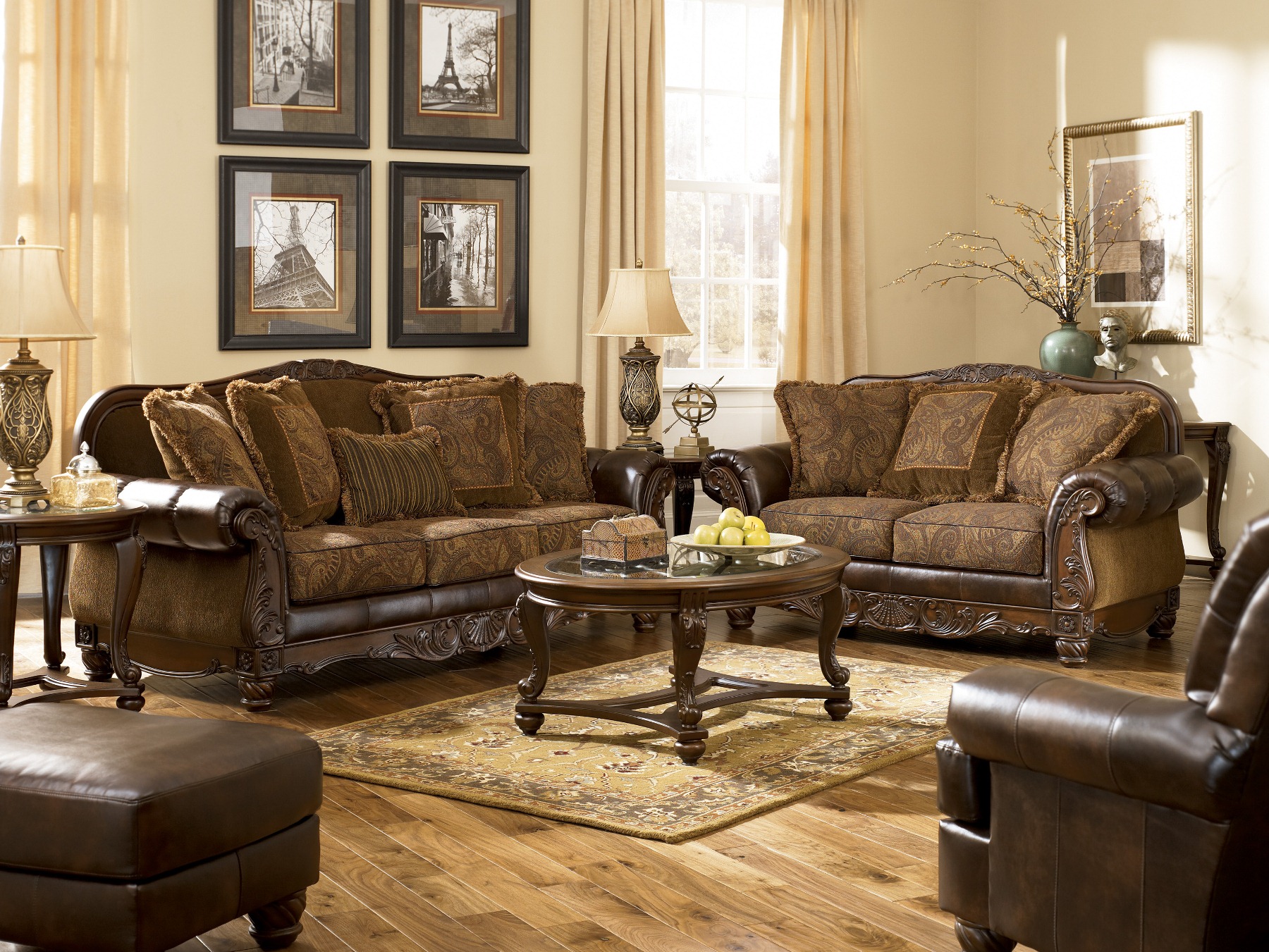 ashley taupe living room