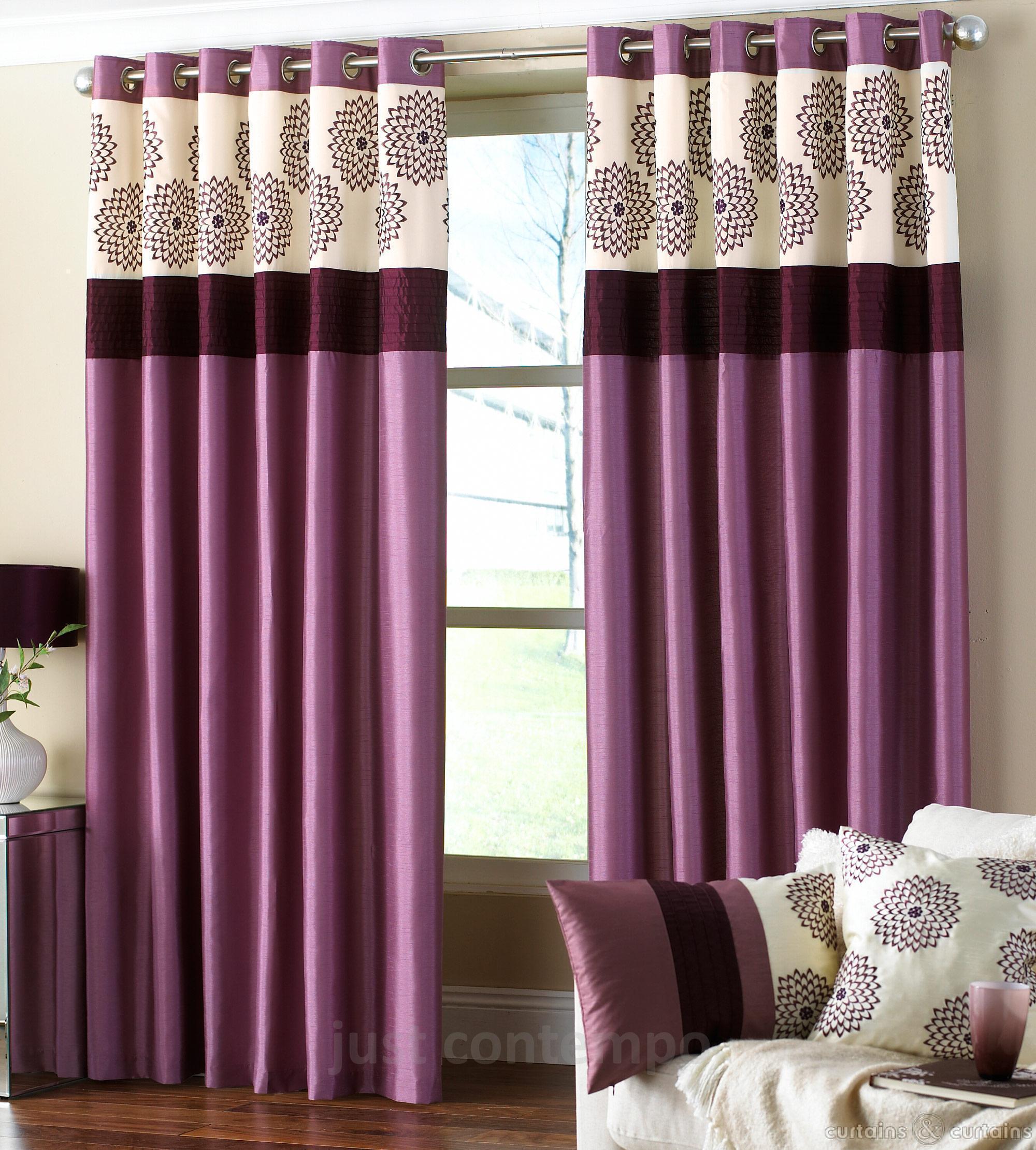 Purple Modern Curtain Design For Living Room