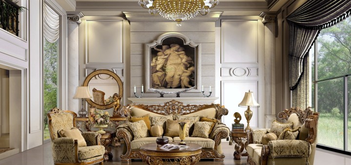 luxury antique furniture sets for mediteranian living room design