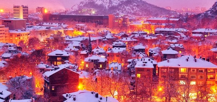 Plovdiv City Light in Winter Bulgaria