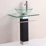 Glass Pedestal Sink For Bathroom