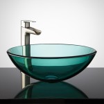 Green Glass Sink Design For Bathroom