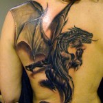 3D Dragon Tattoos For Women on Back