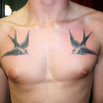 Bird Tattoos on Chest For Men