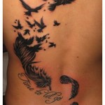 Bird and Feather Tattoos For Men on Back