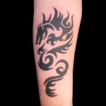 Cool Dragon Tribal Tattoos For Men on Forearm