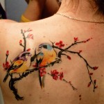 Couple Birds Tattoos For Women on Back