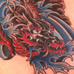 Dragon Head Tattoos on Back For Men