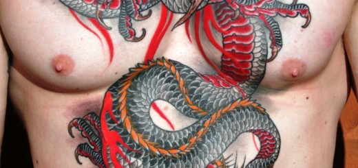 Dragon Tattoos Design For Men on Chest and Stomach