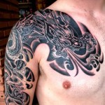 Dragon Tattoos Ideas For Men on Half Sleeve and Chest