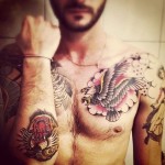 Eagle Bird Tattoos For Men on Chest