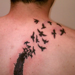Flying Bird Tattoos For Men on Back