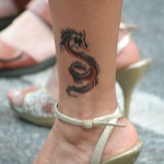Small Dragon Tattoos on Leg For Women