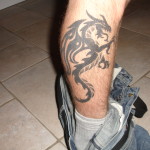 Tribal Dragon Tattoos For Men on Leg