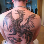 Winged Dragon Tattoos For Men on Back