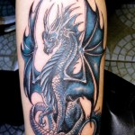 Winged Dragon Tattoos For Men on Leg