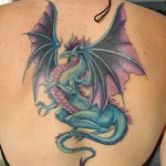 Winged Dragon Tattoos For Women on Back