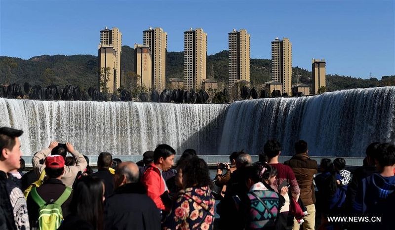 China Largets Man-Made Waterfall
