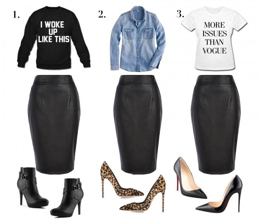 Leather Skirt Outfit Ideas 2016