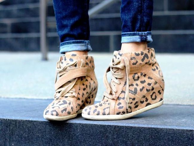Leopard Sneaner Wedges Ideas For Girls