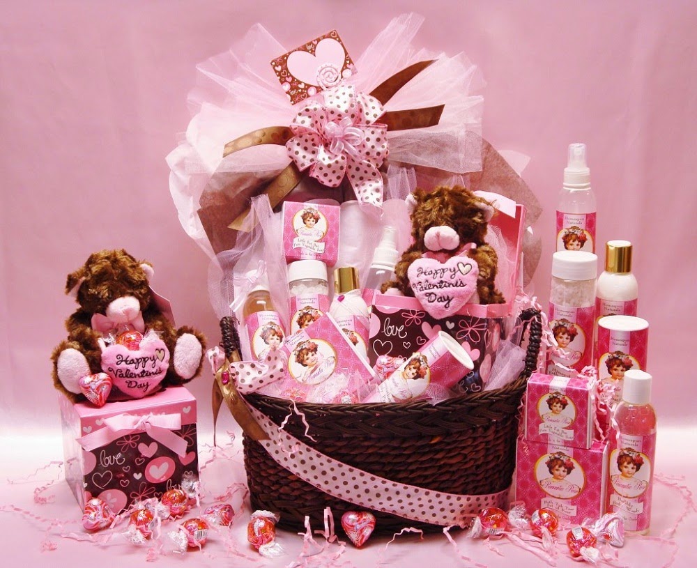 Pink Valentine Gift Baskets