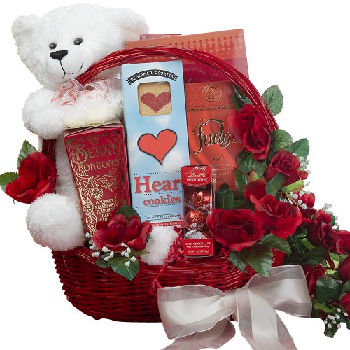 Valentine Gift Baskets Ideas with Teddy Bear
