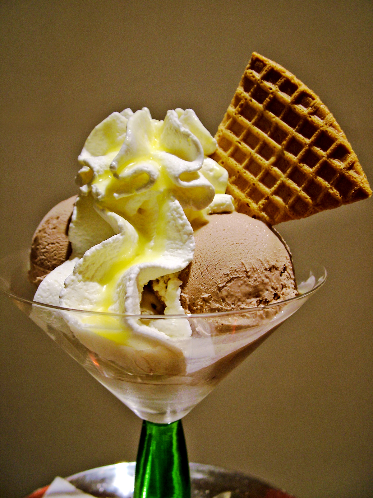 Ice Cream Dessert on Glass