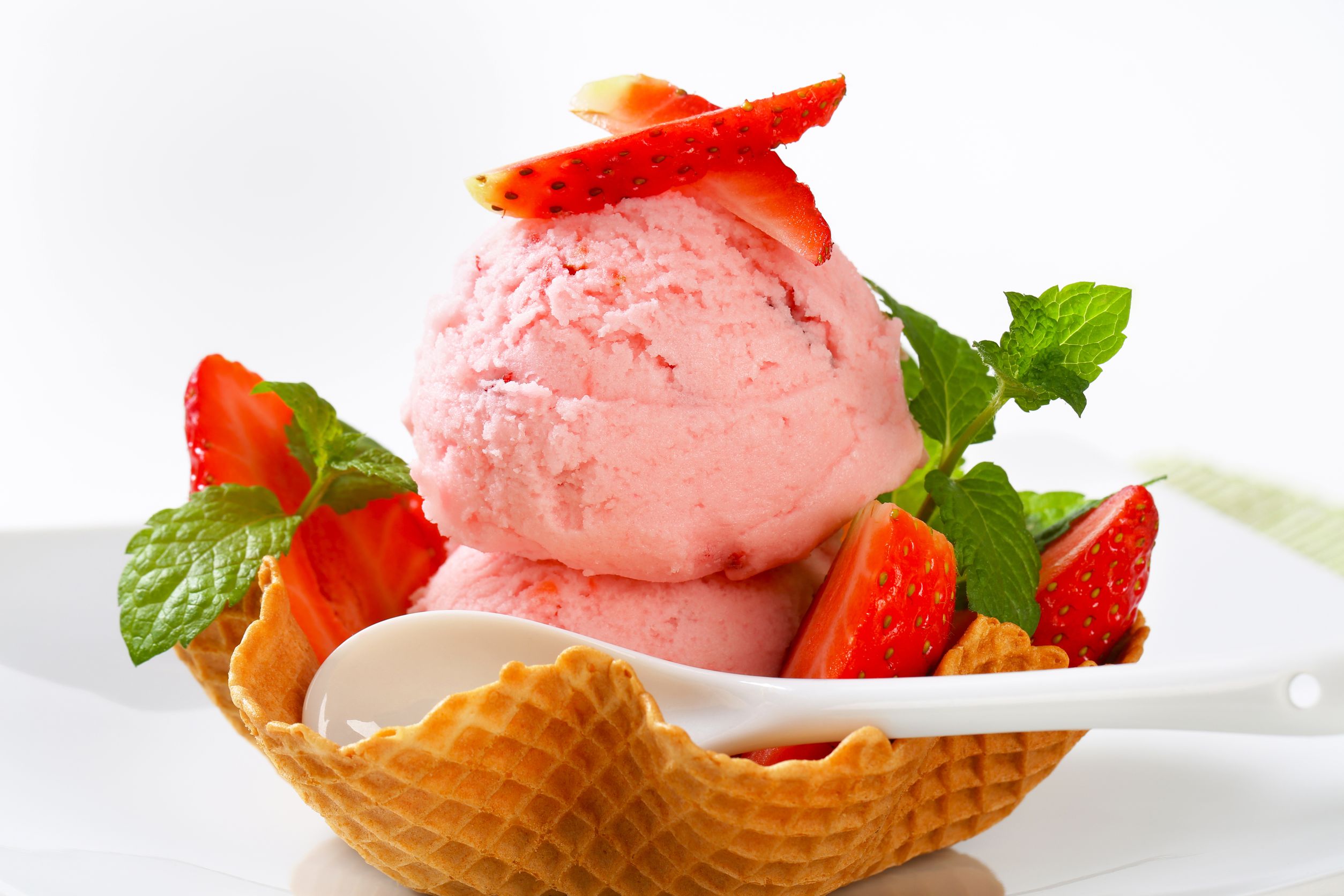 Pink Ice Cream with Strawberry
