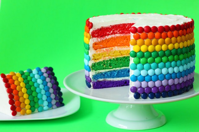 Rainbow Cake with Bubble