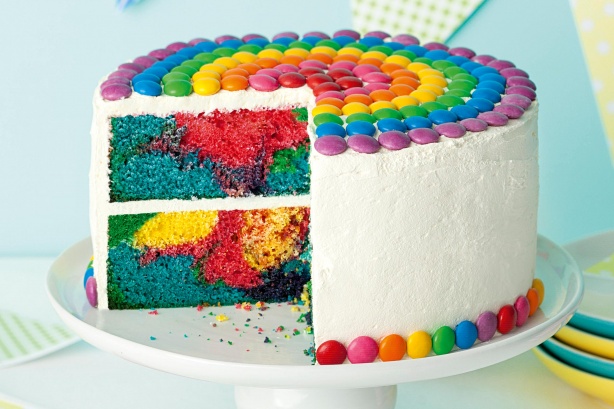 Rainbow Cake with Bubblegum