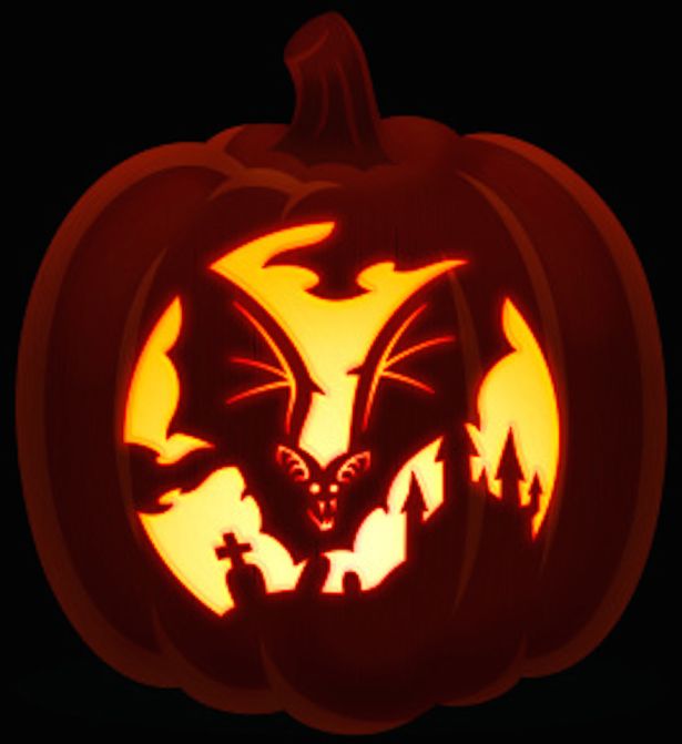 Bat Face Pumpkin Carving